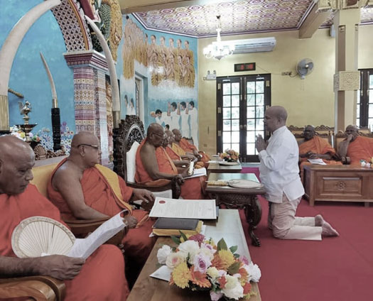 Milinda  Moragoda appointed Chairman of Sanrakshana Sabawa of Mahavihara Vanshika Sri Kalyani Smagri Maha Sanga Sabawa
